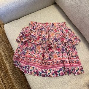 Floral layered mini skirt